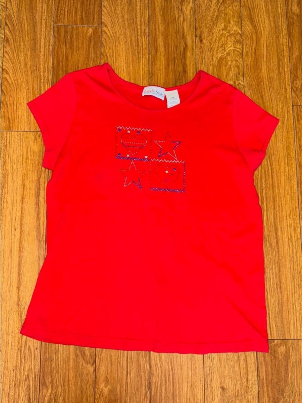 Y2K baby tee with sequins stars and hearts